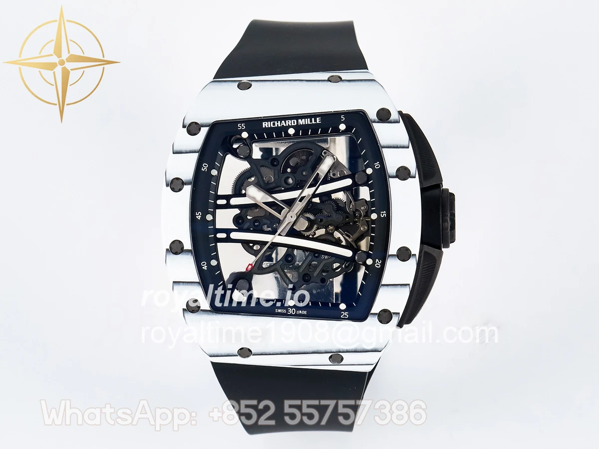Richard Mille RM 61-01 Yohan Blake White NTPT ZF on Black Rubber Strap RMUL2