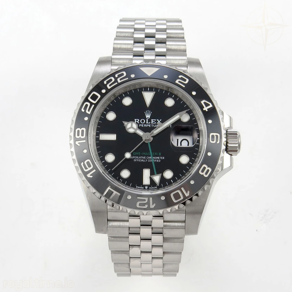 Rolex GMT-Master II 126710 GRNR 904L Steel RF on Jubilee Bracelet JH3285 (Free Sprung)