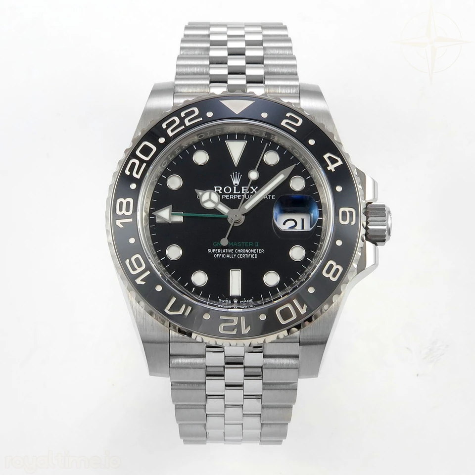Rolex GMT-Master II 126710 GRNR Black/Gray 904L SS VF Black Dial On Jubilee Bracelet DD3285 CHS