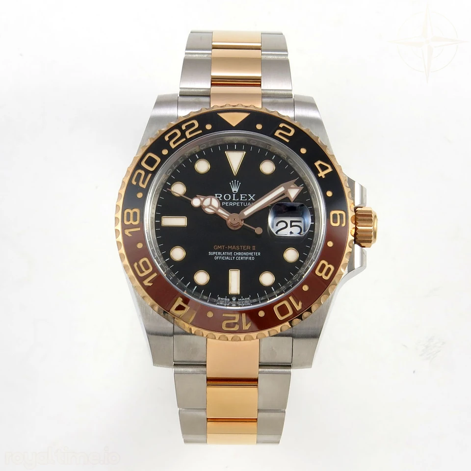 Rolex GMT Master II 126711 CHNR 904L SS/RG VF Black Dial On SS/RG Bracelet DD3285 CHS