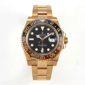Rolex GMT-Master II 126715 CHNR Black/Brown Ceramic VF on RG Bracelet DD3285