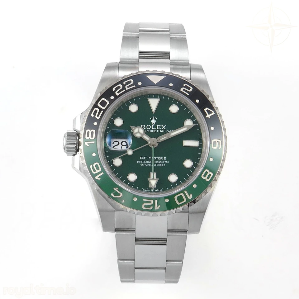 Rolex GMT-Master II 126729 VTNR 904L Steel SCF Green Dial on Oyster Bracelet SH3285 CHS