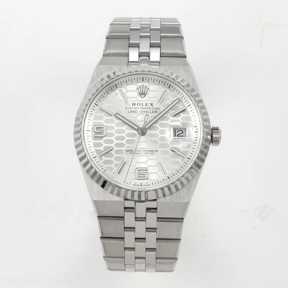 Rolex Land Dweller 127334 DIWF White Dial on SS Bracelet A7135