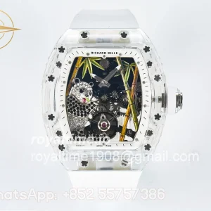 Richard Mille RM026 Transparent Tourbillon RMF Panda Skeleton Dial on Translucent Rubber Strap