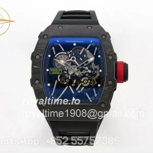 Richard Mille RM035-01 Black Carbon ZF Skeleton Dial On Black Rubber Strap RMUL2