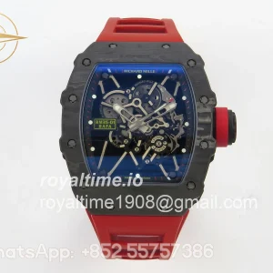 Richard Mille RM035-01 Black Carbon ZF Skeleton Dial On Red Rubber Strap RMUL2