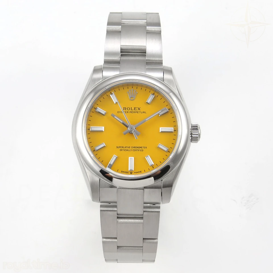 Rolex Oyster Perpetual 31mm 277200 DIWF Yellow Dial on SS Bracelet A2232