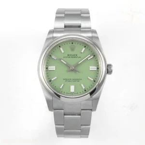 Rolex Oyster Perpetual 36mm 126000 QF 904L Steel Pistachio Green Dial on SS Bracelet A23J