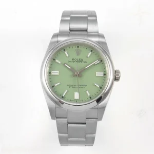 Rolex Oyster Perpetual 36mm 126000 QF 904L Steel Pistachio Green Dial on SS Bracelet VR3230