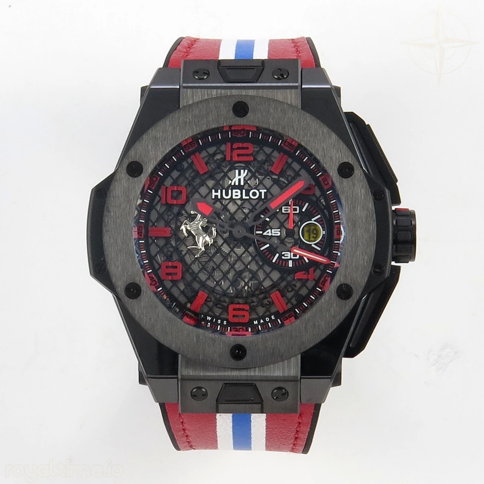Hublot Big Bang Ferrari Speciale Ceramic HBBF on Red Gummy Strap A1241