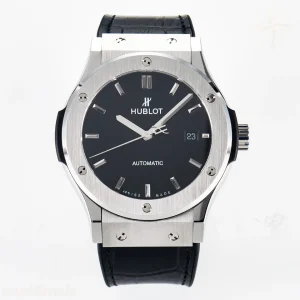 Hublot Classic Fusion Bang 42mm HBF Black Dial on Black Leather Strap A2892