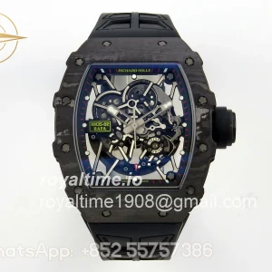 Richard Mille RM035-02 NTPT UMI Skeleton Dial Black Crown on Black Rubber Strap RMAL1 Free Sprung