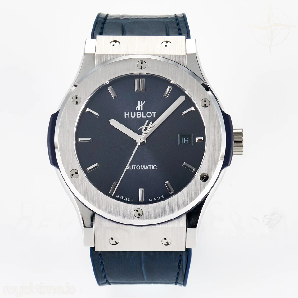 Hublot Classic Fusion Bang 42mm HBF Blue Dial on Blue Leather Strap A2892