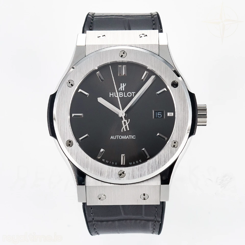 Hublot Classic Fusion Bang 42mm HBF Gray Dial on Gray Leather Strap A2892