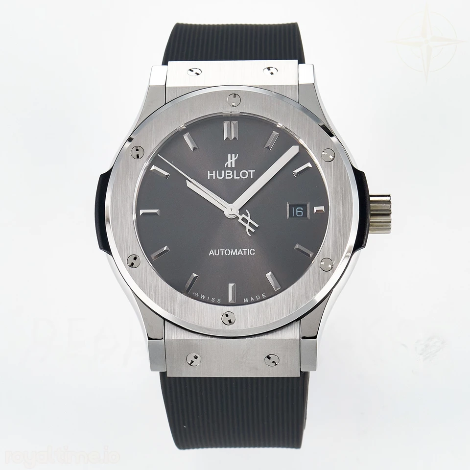 Hublot Classic Fusion Bang 42mm HBF Gray Dial on Gray Rubber Strap A2892