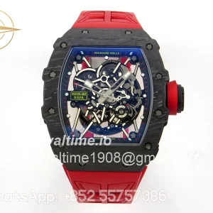 Richard Mille RM035-02 NTPT UMI Skeleton Dial on Red Rubber Strap RMAL1 Free Sprung