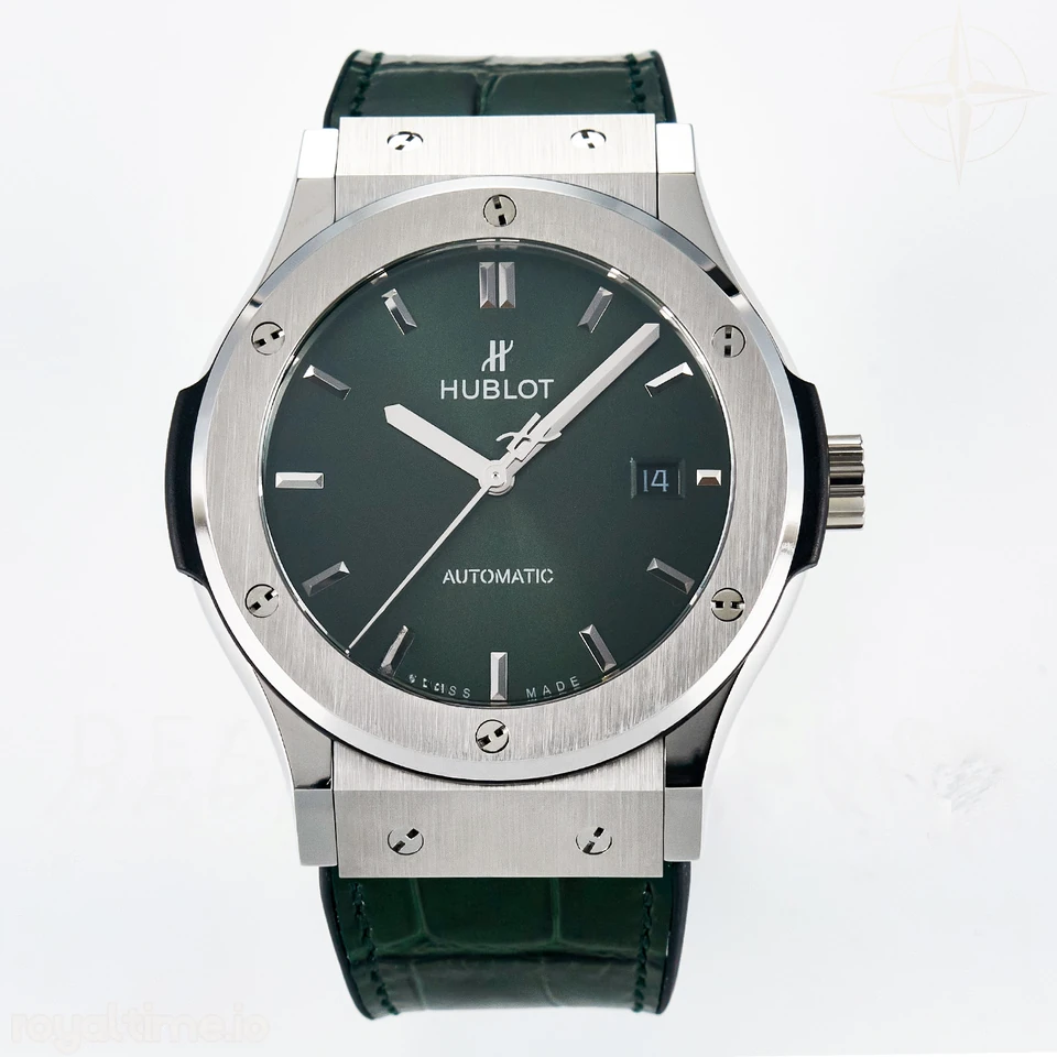 Hublot Classic Fusion Bang 42mm HBF Green Dial on Green Leather Strap A2892