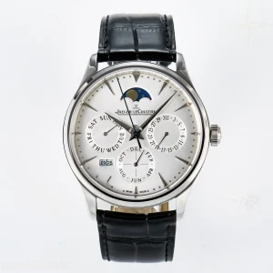 Jaeger-LeCoultre Master Ultra Thin Perpetual Calendar SS V9F White Dial on Black Leather Strap A868 V2