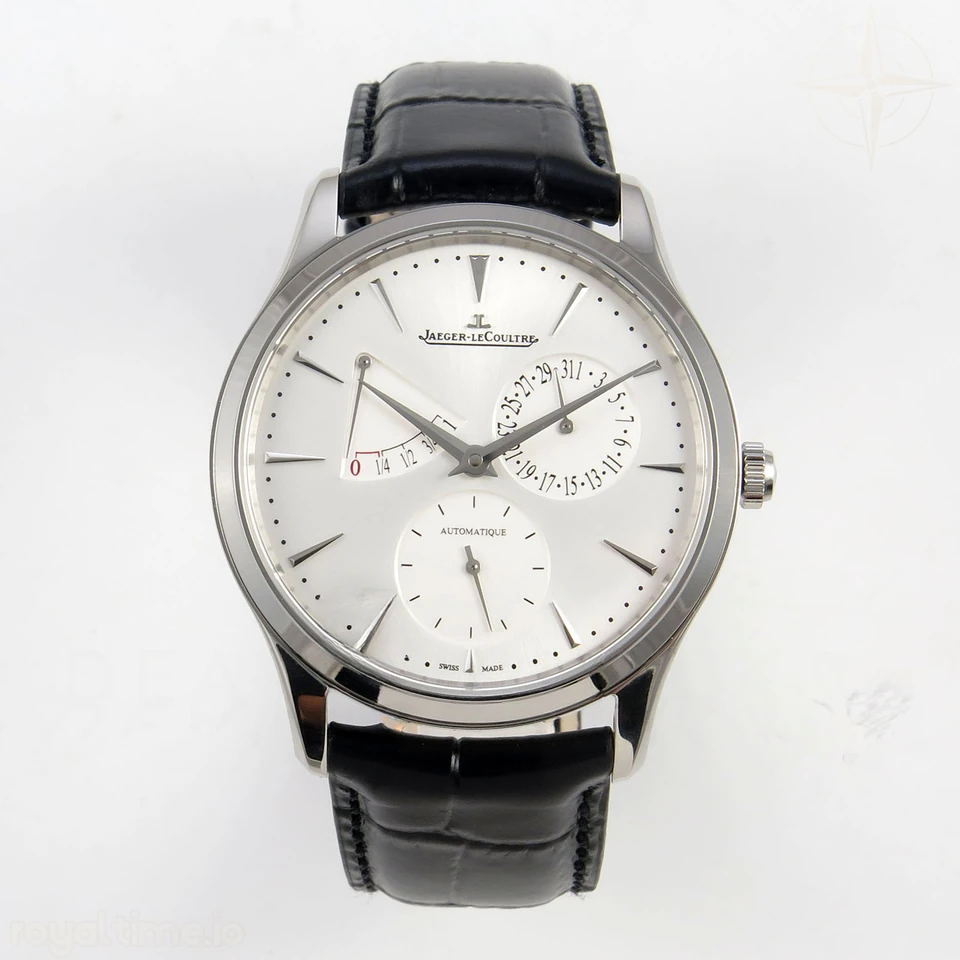 Jaeger-LeCoultre Master Ultra Thin Power Reserve SS APSF Silver Dial on Black Leather Strap DD938