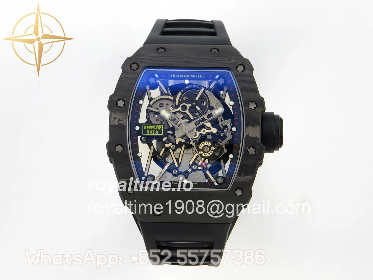 Richard Mille RM035-02 NTPT ZF Skeleton Dial on Black Rubber Strap RMAL1 V7