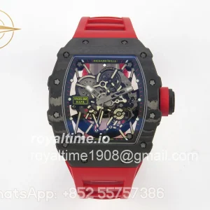 Richard Mille RM035-02 NTPT ZF Skeleton Dial on Red Rubber Strap RMAL1 V7
