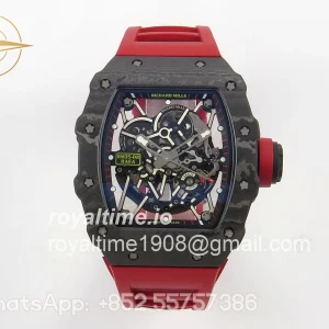 Richard Mille RM035-02 VAF on Red Rubber Strap RMAL1 Free Sprung with MOD Case