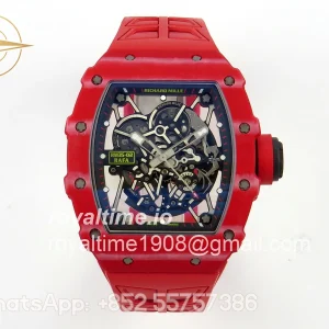 Richard Mille RM035-02 Red NTPT UMI Skeleton Dial on Red Rubber Strap RMAL1 Free Sprung