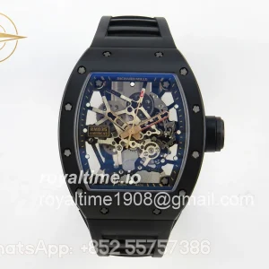 Richard Mille RM035 Americas Manual RG/Black Ceramic ZF Skeleton Dial On Black Rubber Strap RMUL1