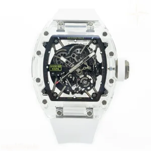 Richard Mille RM035 TRANSPARENT SONIC Skeleton Dial on White Rubber Strap RMUL2 V2