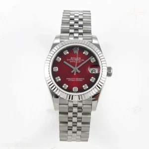 DateJust 31mm 904L SS GMF Red Ombre Dial On 904L SS Jubilee Bracelet A2824
