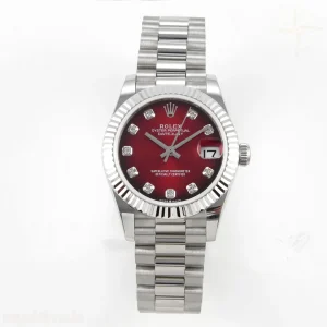 DateJust 31mm 904L SS GMF Red Ombre Dial On 904L SS President Bracelet A2824