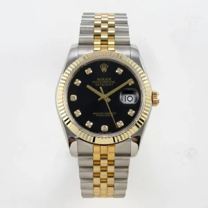 DateJust 31mm 904L SS/YG GMF Black Dial On 904L SS/YG Jubilee Bracelet A2824