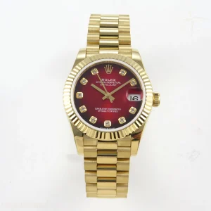 DateJust 31mm YG GMF Red Ombre Dial On YG President Bracelet A2824