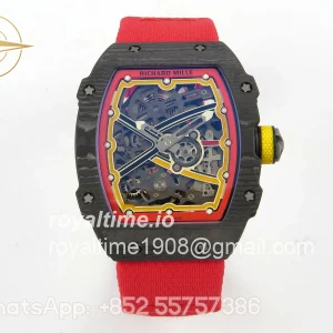 Richard Mille AVF RM67-02 Germany Black NTPT Spain Skeleton Dial on Red Elastic strap CRMA7