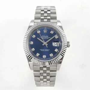 DateJust 41 126334 QF 904L Steel Blue Diamonds Dial on Jubilee Bracelet QF3235 (149g)