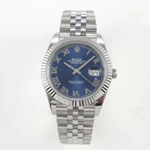 DateJust 41 126334 QF 904L Steel Blue Roman Dial on Jubilee Bracelet QF3235 (149g)