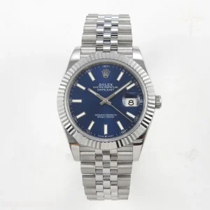 DateJust 41 126334 QF 904L Steel Blue Stick Dial on Jubilee Bracelet QF3235 (149g)