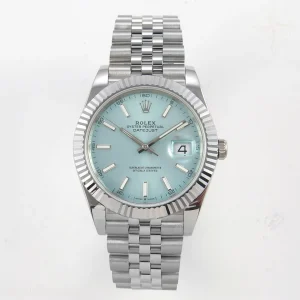 DateJust 41 126334 QF 904L Steel Ice Blue Stick Dial on Jubilee Bracelet QF3235 (149g)