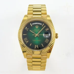 Day Date 40 YG 228238 ARF Green Ombre Roman Dial on President Bracelet VR3255 V2 (Gain Weight)