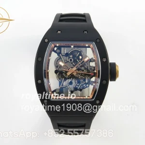Richard Mille RM055 Black Ceramic APSF on RG Inner Bezel on Black Rubber Strap RMUL2