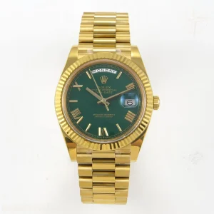 Day Date 40 YG 228238 EWEF Green Roman Dial on President Bracelet HZ3255