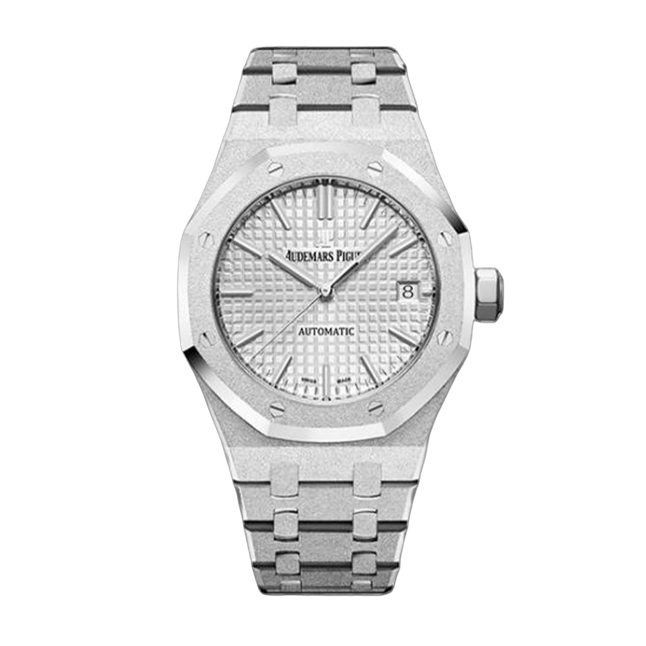 Audemars Piguet Royal Oak 15454 37mm APSF SS Frosted White Dial Textured Dial on Stainless Steel Bracelet SA3120 Super Clone V2