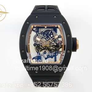 Richard Mille RM055 Black Ceramic UMI on Black/RG Inner Bezel on Shark Rubber Strap RMUL2 Free Sprung