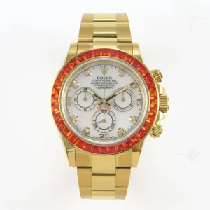Daytona 116578SACO "Orange Sapphire" SONIC White Dial on RG Becelet SA4130