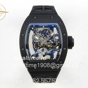 Richard Mille RM055 Black Ceramic UMI on Black/White Inner Bezel on Shark Rubber Strap RMUL2 Free Sprung