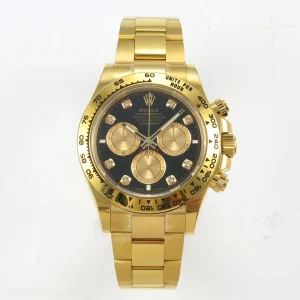 Daytona 126508 THBF Black/YG Diamonds Dial on YG Bracelet SH4131 (Weighted)