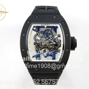 Richard Mille RM055 Black Ceramic UMI on White Inner Bezel on Shark Rubber Strap RMUL2 Free Sprung