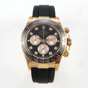 Daytona 126515 THBF Black/RG Diamonds Dial on Oysterflex Strap SH4131 (Weighted)