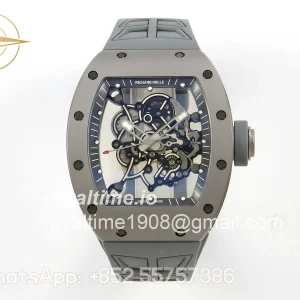 Richard Mille RM055 Gray Ceramic UMI on Shark Rubber Strap RMUL2 Free Sprung
