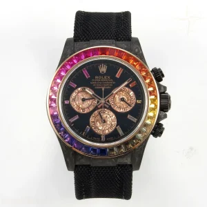 Daytona Black Ceramic Case and Bracelet Black Rainbow Dial Rainbow Bezel SONIC SA4130